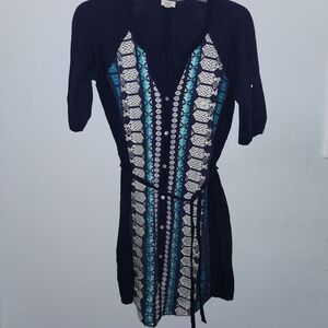 Tiny Anthropologie Women's Embroidered Dress Belted